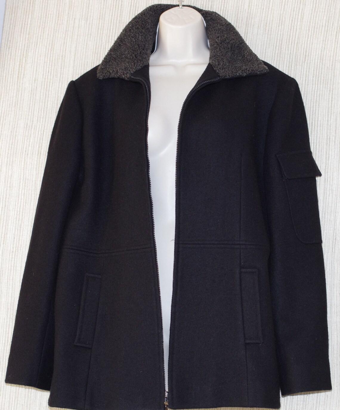 Mario De Pinto Women Black Wool Zip Coat Size:xl no Tag - Etsy