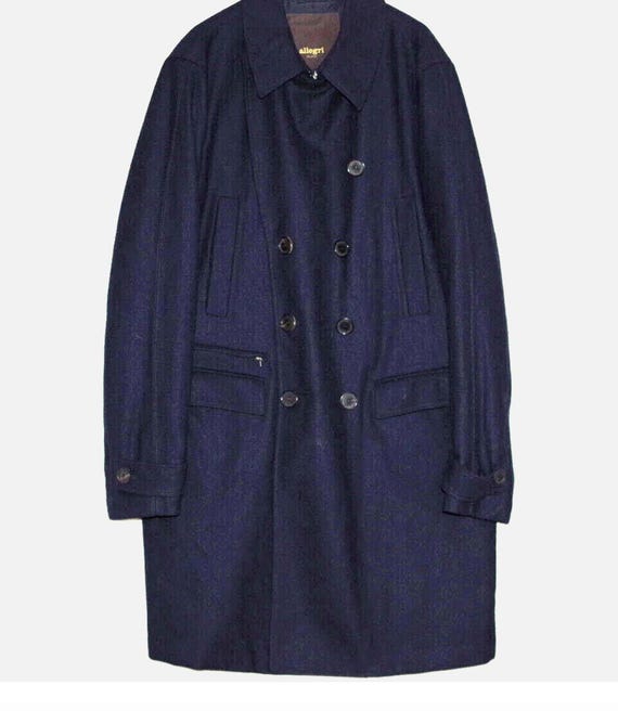Allegri Milano Navy Doublerbreasted Men's Insulated Trench Coat