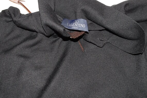 VALENTINO Jeans Black Virgin Wool Blend Men's Sweater Polo