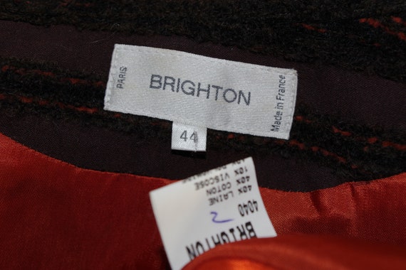 Brighton Paris Burgundy Black Orange Striped Ladi… - image 2