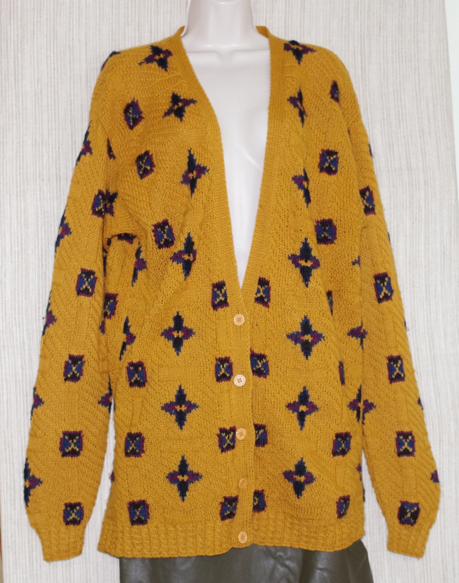 Vintage Cardigan Yellow - Etsy