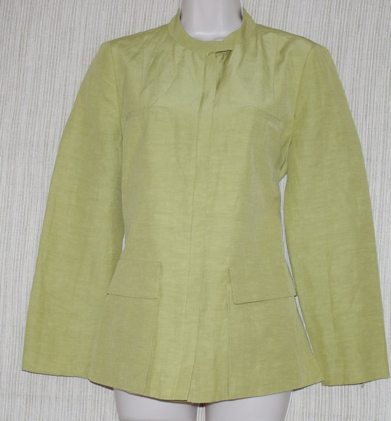 APARA Green Silk Linen Zip Jacket Women Size:42