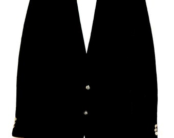 John Alexander Vintage schwarz silberne Knöpfe Männer Blazer Sport Mantel Größe: 42L