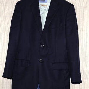 Saks Fifth Avenue Loro Piana Wool Blue 2 Button Men Sport Coat Blazer Size:36R