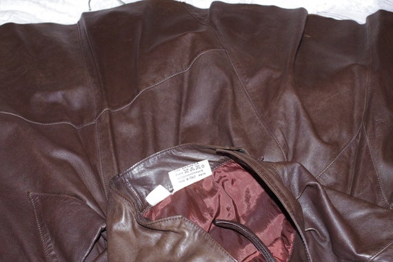 Echtes leder Italy Brown Leather Plaid Flare Boho… - image 4