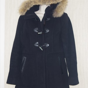 Marc New york black hooded wool cashmere jacket Coat Women Size 6
