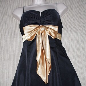 XSCAPE by JOANNA CHEN  Black Cocktail Dress WithGold Bow  Size:6