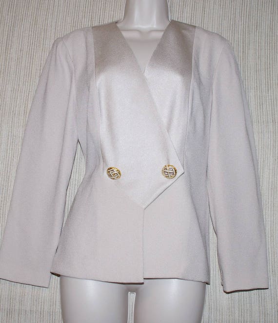 Blazer Femme Taille 6 Elie Tahari - Gris En Rayon, Coupe Classique, Parfait Pour Le Bureau