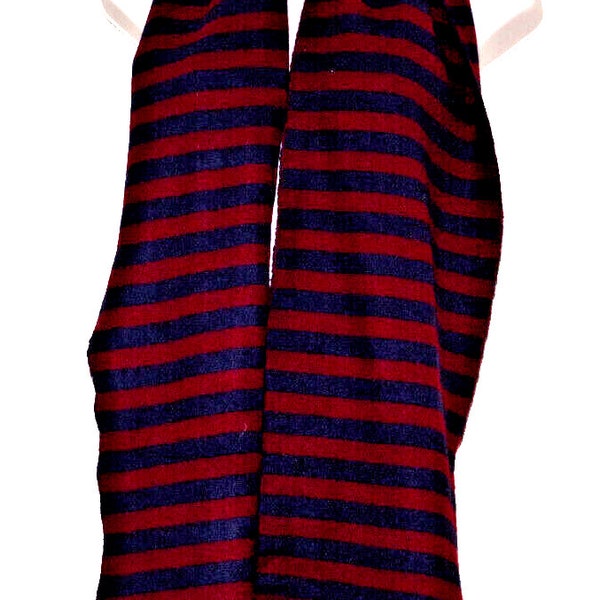 Charles Tyrwhitt cashmere striped red blue scarf