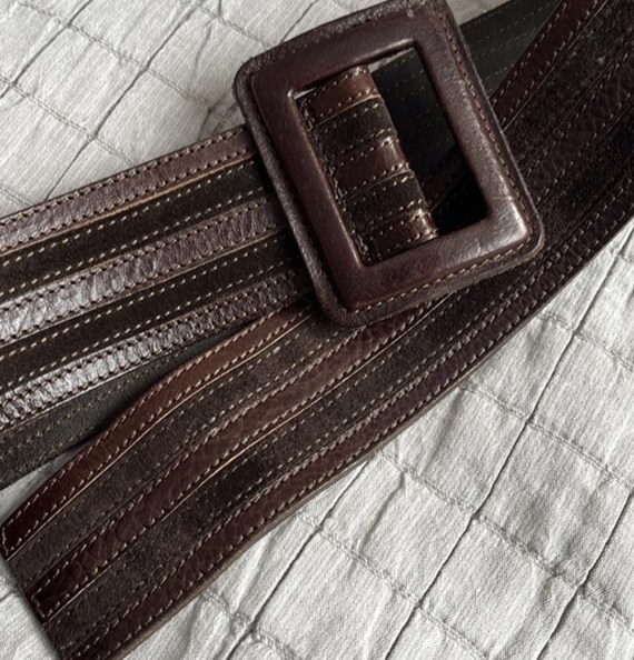 theory brown detailed belt Leather Belt | Theory Project main image 2