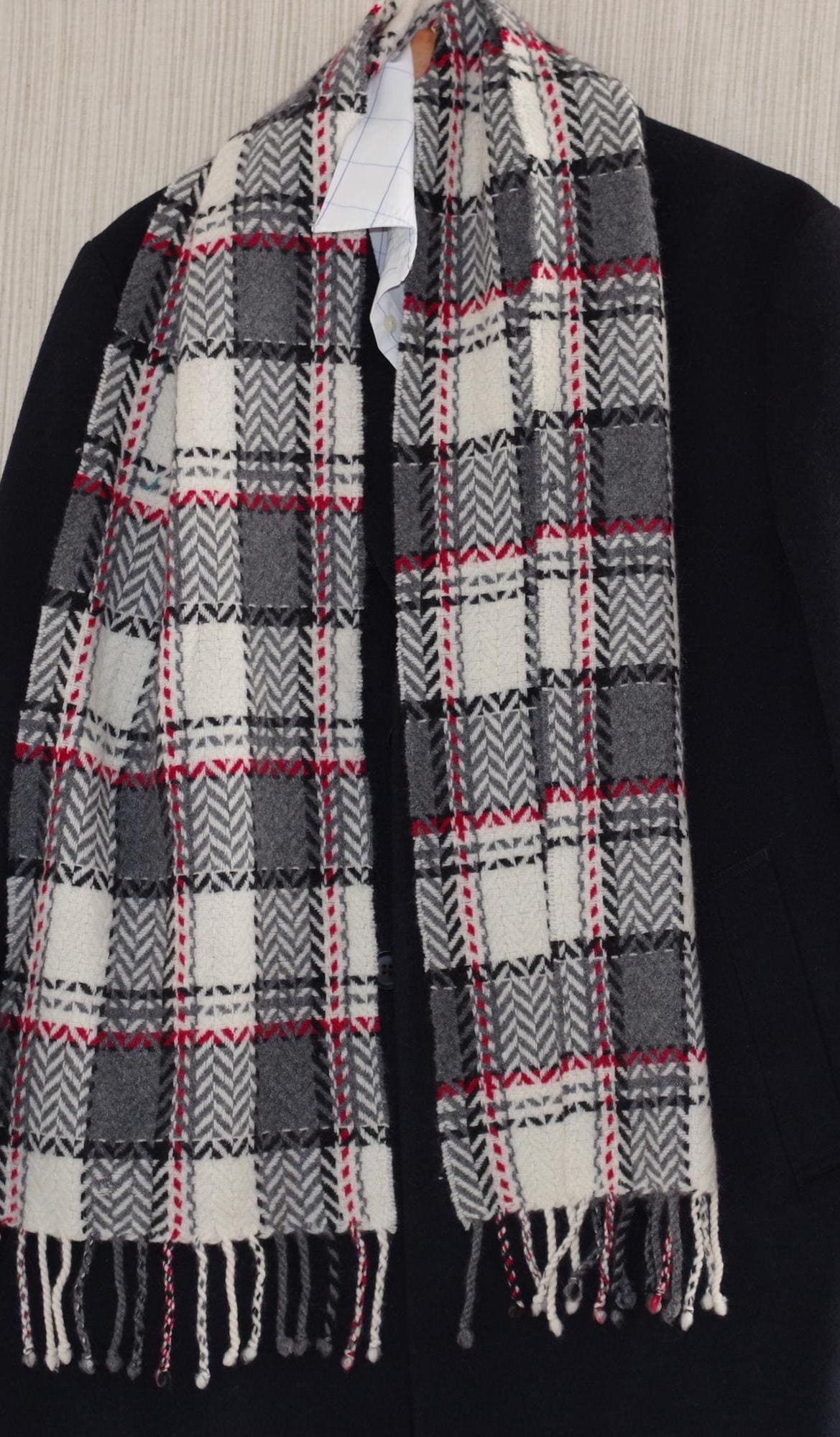 Écharpe Savile Row 100% Laine - Bordeaux - Unisexe - Fabriquée Au Royaume-Uni