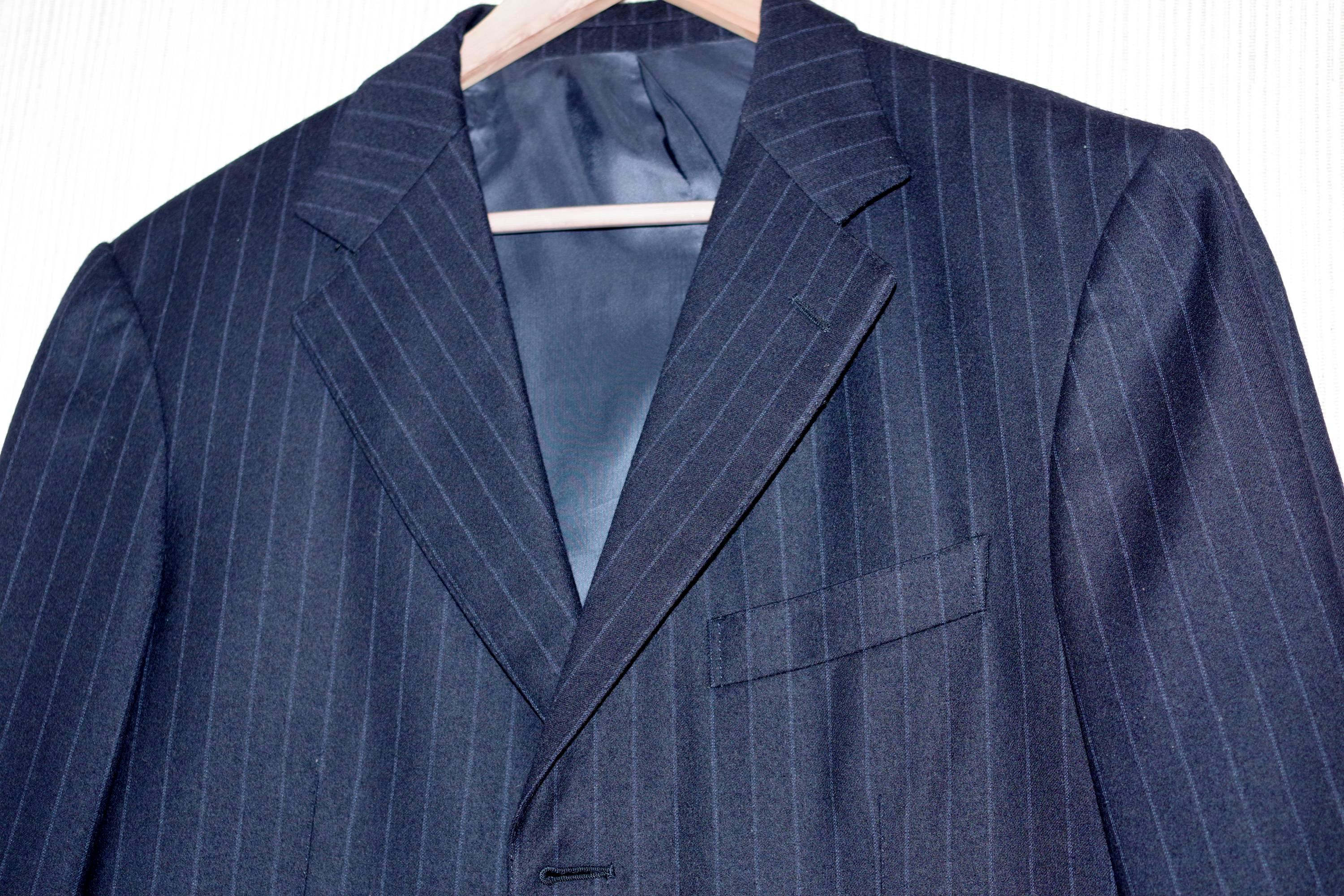 Ermenegildo Zegna Heritage Navy Blue Pinstripe 100%wool Blazer