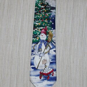 Tango Silk Americana Series Snowman Snowballs Print Tie 62&quot;x 3,5&quot;