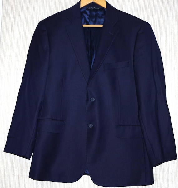 Ermenegildo Zegna COUTURE スーツ 52R ネイビー Ermenegildo Zegna Wool Navy 2 Button Vents Mens Slim Fit Blazer