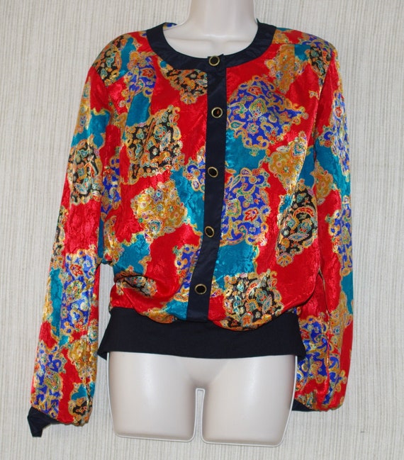 Notations Polyester Red Blue Print  Women's Jacke… - image 1