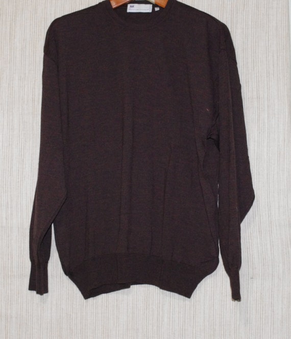 Pierre Monet Italy Vintage Brown Wool Crew Neck Sw