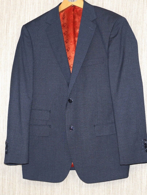 Gilet Homme Luxueux Brioni 100% Soie - Taille 44 L - Bleu Persil Et Noir - 3 Boutons
