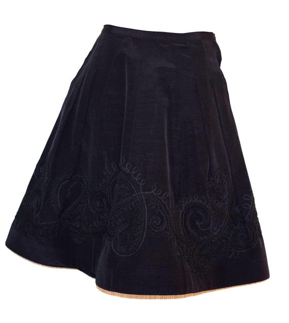 Pamela Ferrari original Black Embroidered Flare M… - image 1