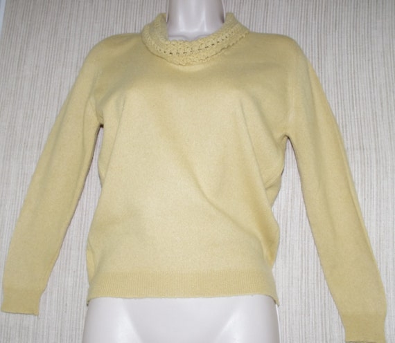 Vintage Womens Dalton 100 Virgin Cashmere Sweater Mustard 50 s Size small Etsy Canada
