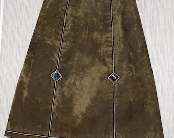LM Luis Mari Green Velvet A Line Vintage 1950s Skirt Size: 6