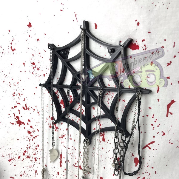 Jewelry Full Web | Spooky |Jewelry holder | Gothic | Wall Decor | Halloween | Decorative | Spider Web