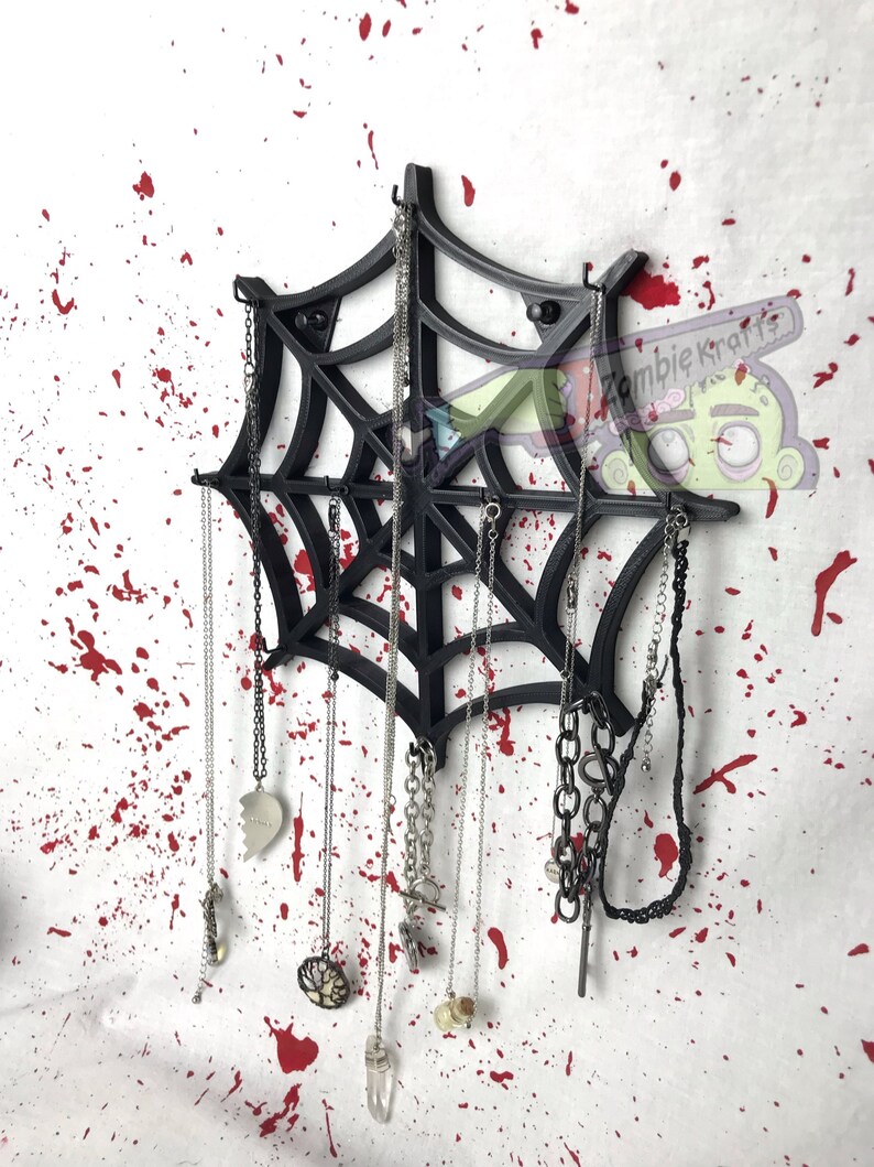 Spider Web Key holder | spooky |Jewelry holder | Gothic | Wall Decor | Halloween | Decorative | Crystal display 