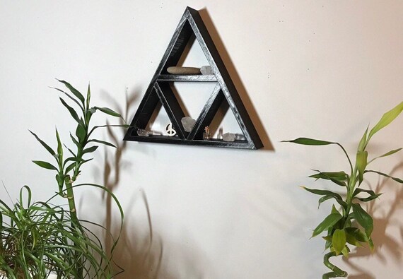 Triangle Shelf Triforce Shelf Home Decor Legend Of Zelda Crystal Display Wall Decor Tons Of Color Options