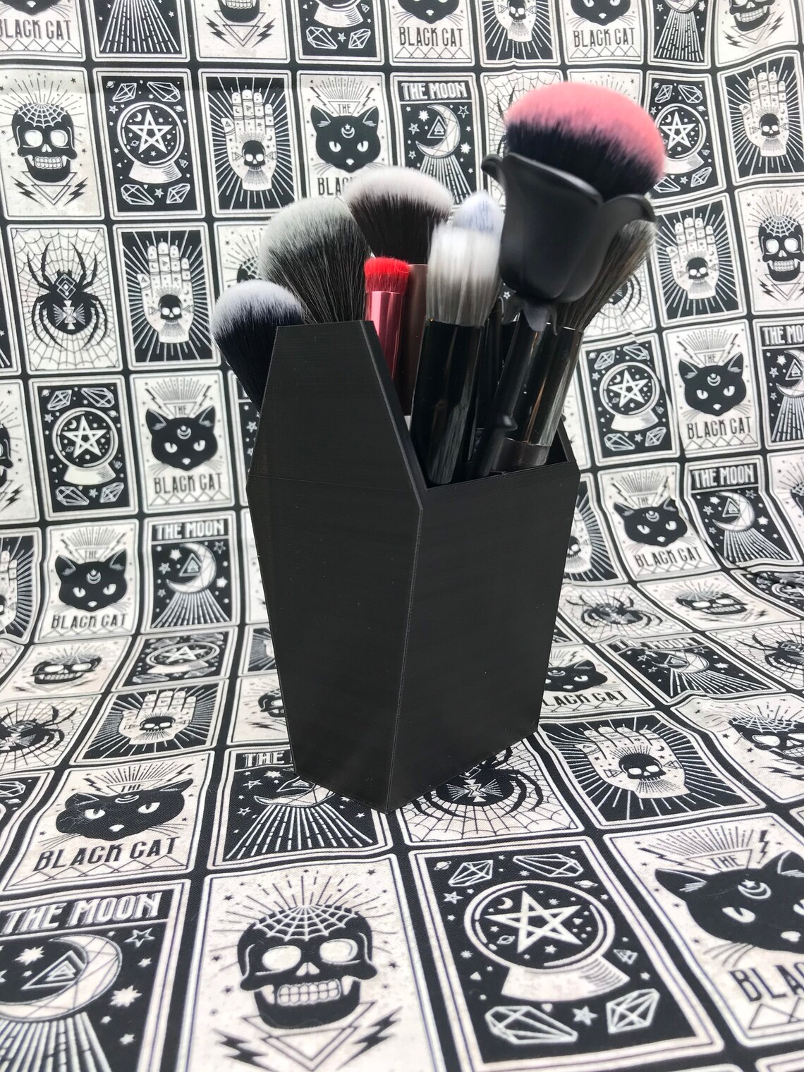 Coffin Makeup Brush Holder Cotton Ball Holder Spooky Etsy