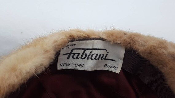 Vintage Designer 60s Fabiani Rabbit Fur Hat, Brow… - image 2