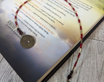 Beaded Coin Bookmark - One of a kind!