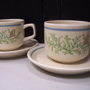 2 Flat Tea Cups & Saucer Sets - Fancy Free by LENOX