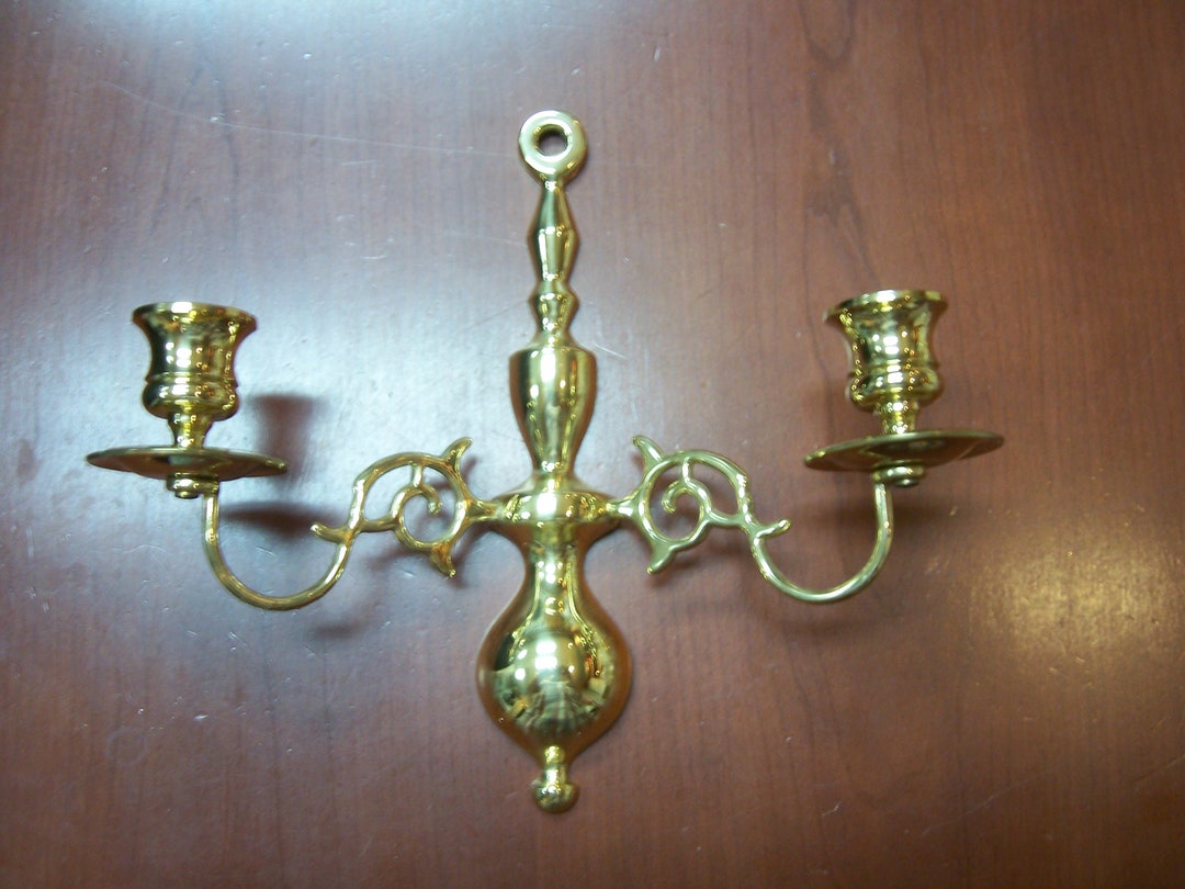 Set 2 Baldwin Brass Candle Sconces Holds 2 Candles Etsy