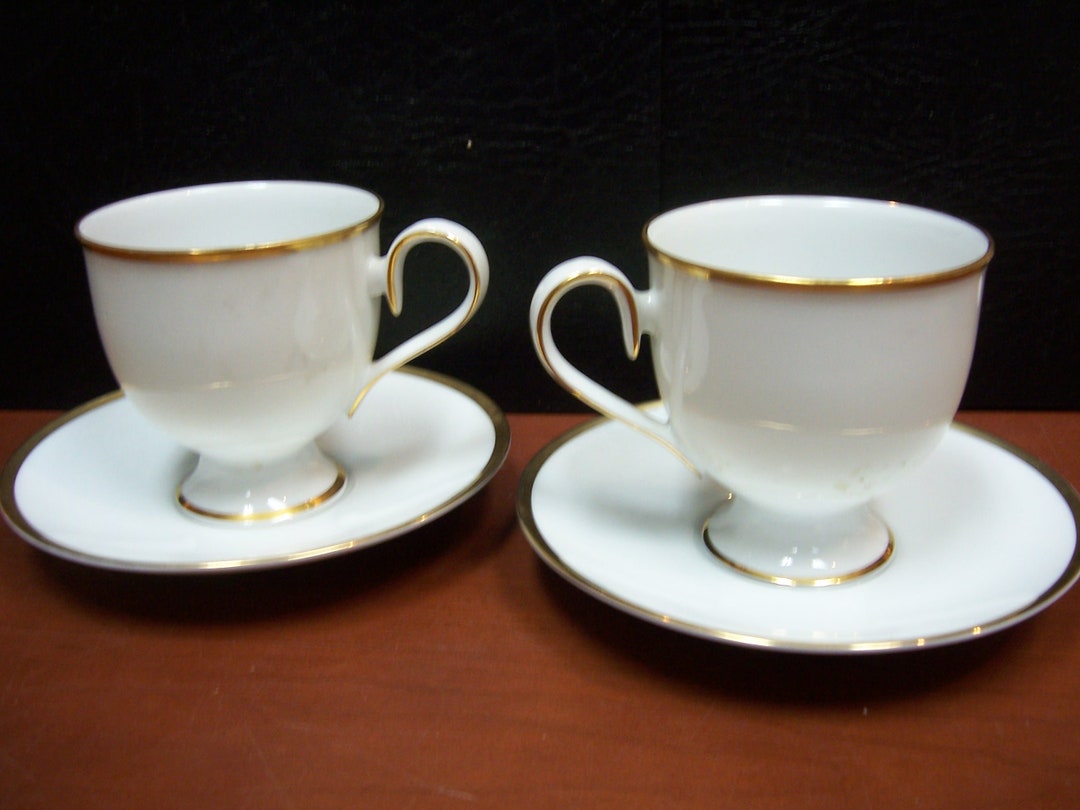 Footed Tea Cup & Saucer 2 Sets Carrie by NORITAKE IRELAND Etsy