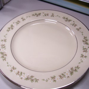 Footed Tea Cup & Saucer w/ 2 Dinner Plates -  Brookdale by Lenox