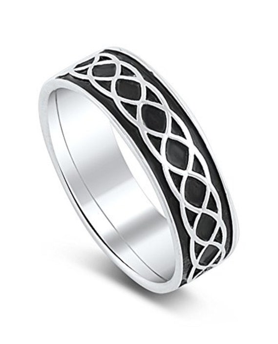Sterling Silver Solid,Comfort Fit Celtic Infinity… - image 2