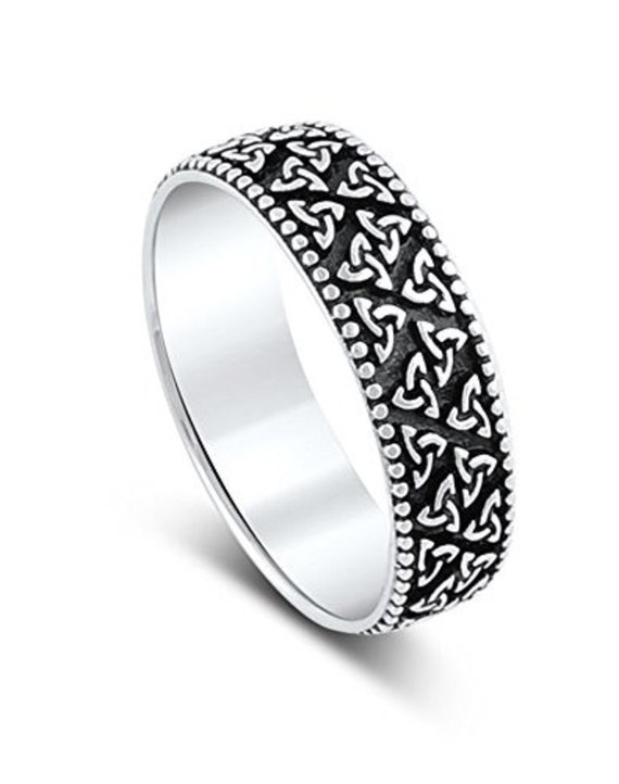 Sterling Silver Solid,Comfort Fit Trinity Knot Ce… - image 3