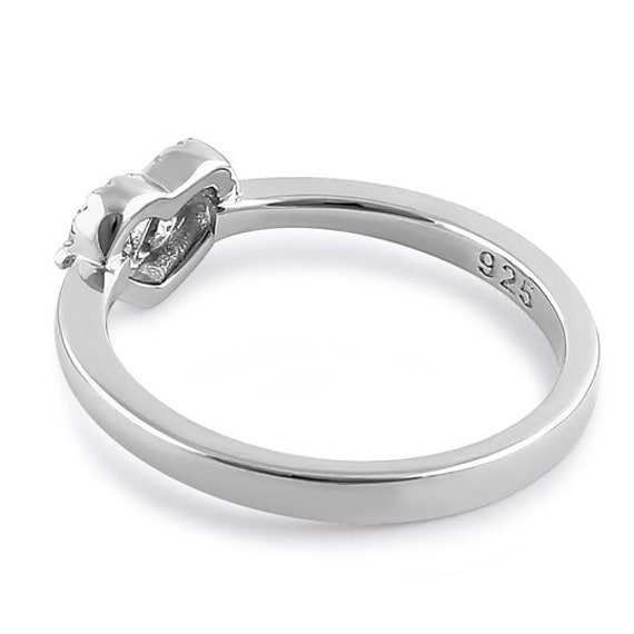 Sterling Silver Heartbeat EKG Ring: Cubic Zirconi… - image 4