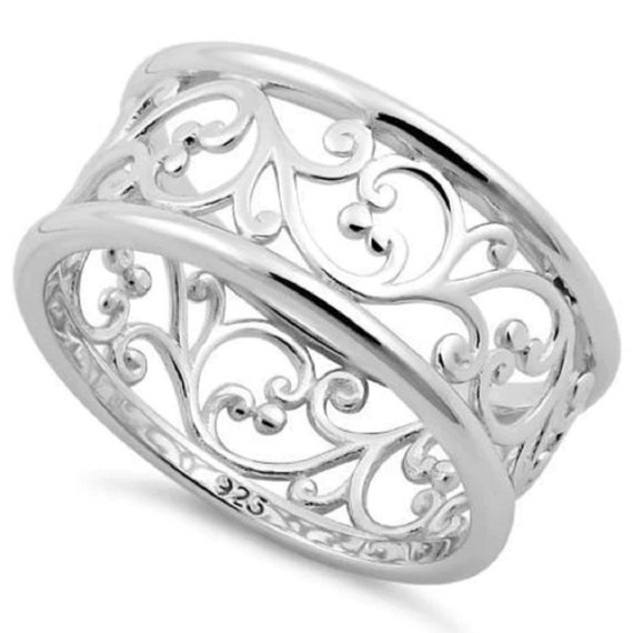 vintage◯distorted motif silver ring◯ Project50g | Ornament ring - wide brutal ring with a