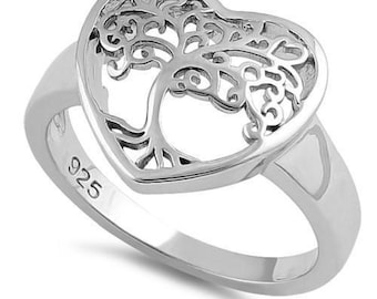 Two Designs Solid Sterling Silver the Symbolism of Togetherness and one Self, Connected to the Universe Tree of Life Ring-(HR-2129)(HR-2321)