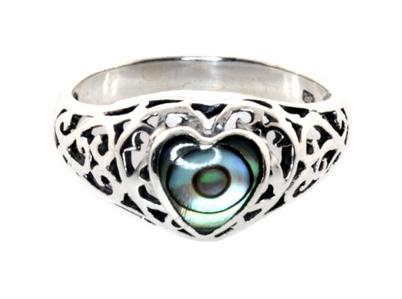 Sterling Silver Filigree Heart Ring with Uniquely… - image 5