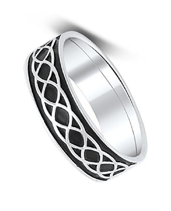 Sterling Silver Solid,Comfort Fit Celtic Infinity… - image 4