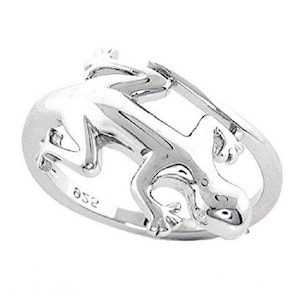 Sterling Silver Symbols of Resurrection ,Regeneration, Rebirth and Feminine Power &quot;Florida Scrub Lizard&quot; Ring - (Size 6-10) HR-2151