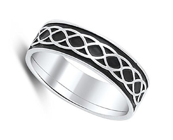 Sterling Silver Solid,Comfort Fit Celtic Infinity… - image 3