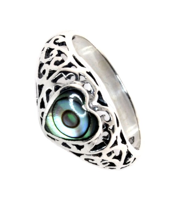 Sterling Silver Filigree Heart Ring with Uniquely… - image 4