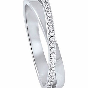 925 Sterling Silver Simulated Diamond Crossover, Braided Ring,Infinity Band ,Commitment Promise Ring For Her- HR-0133