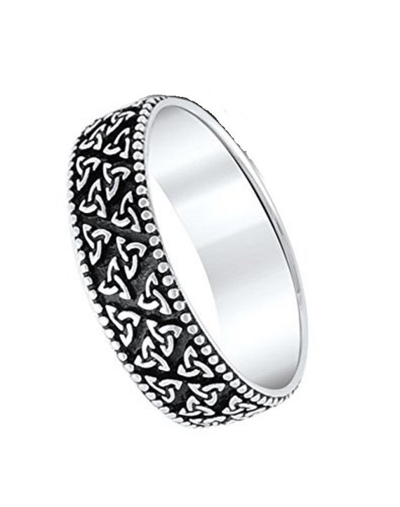 Sterling Silver Solid,Comfort Fit Trinity Knot Ce… - image 4