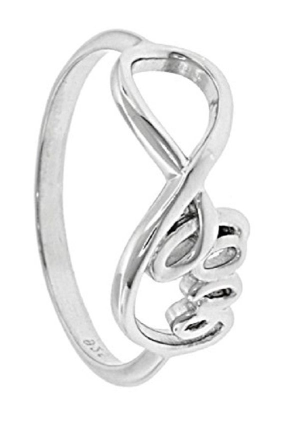 Sterling Silver "Love Script" Message Infinity Sy… - image 3