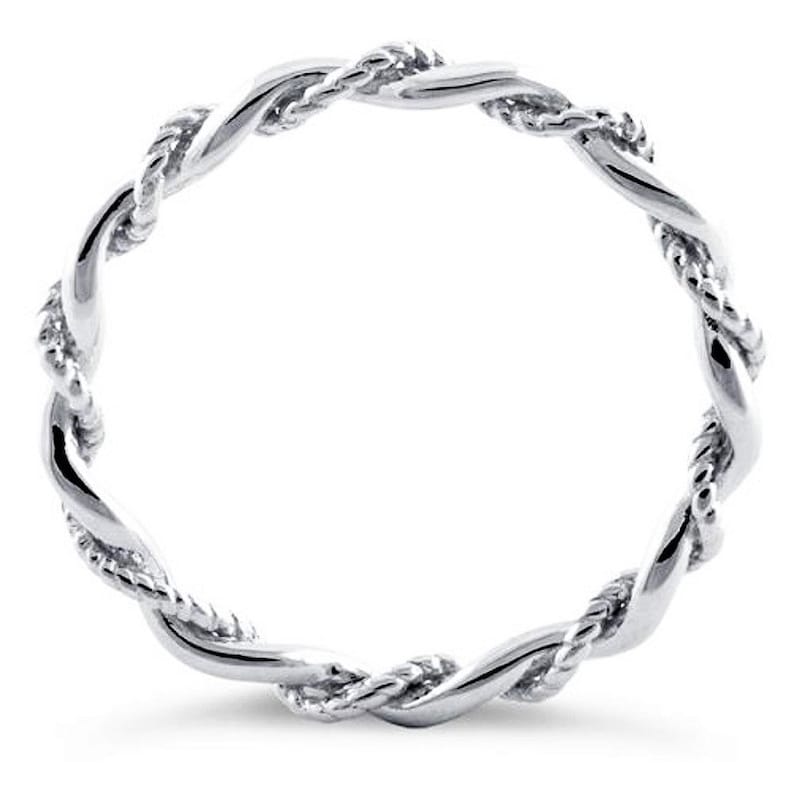 925 Sterling Silver Rope and Plain Twist Vine Strings Comfort Fit,Infinity Thumb Size 3-13 HR-2329 Pinky and Index Eternity Ring For Her-