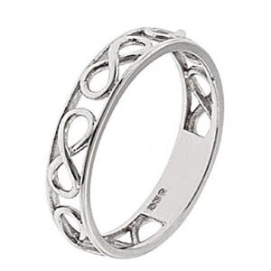 Solid Sterling Silver Infinity All Around Comfort Fit, Valentina ,Anniversary Index and Thumb 4.5 mm Wide Band Ring-(SIZE 5-10) -HR-2190