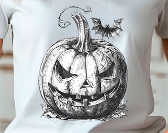 Halloween Pumpkin PNG, Vintage Jack O’Lantern Clipart, Gothic Horror Design, Creepy Pumpkin Shirt Art, Spooky Halloween Graphic
